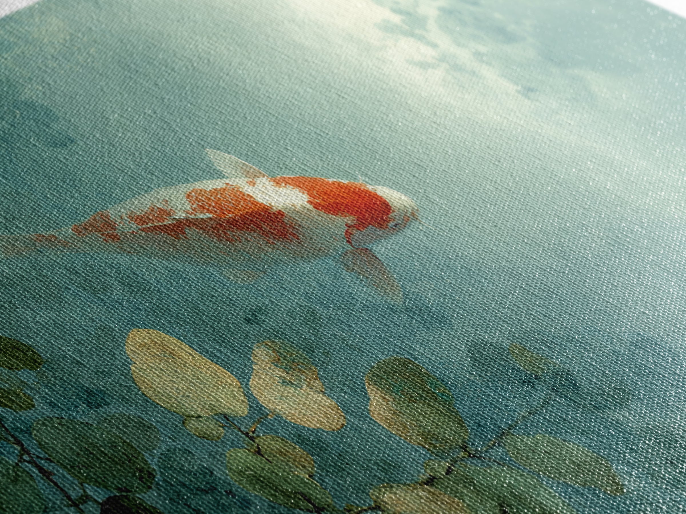 Calm Koi Fish Swimming Through Clear Water Canvas Print, Medical Office Art, Office Decor, Watercolor Art, Calm, MOA-2x1-66
