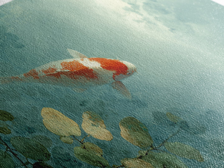 Calm Koi Fish Swimming Through Clear Water Canvas Print, Medical Office Art, Office Decor, Watercolor Art, Calm, MOA-2x1-66