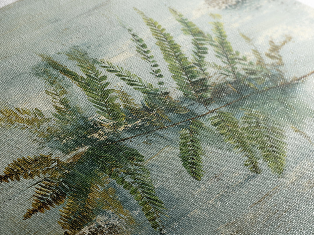 Minimal Green Fern Specimen Canvas Print, Medical Office Art, Medical Decor, Office Decor, Fine Art, Calm, Science Art, MOA-2x1-76