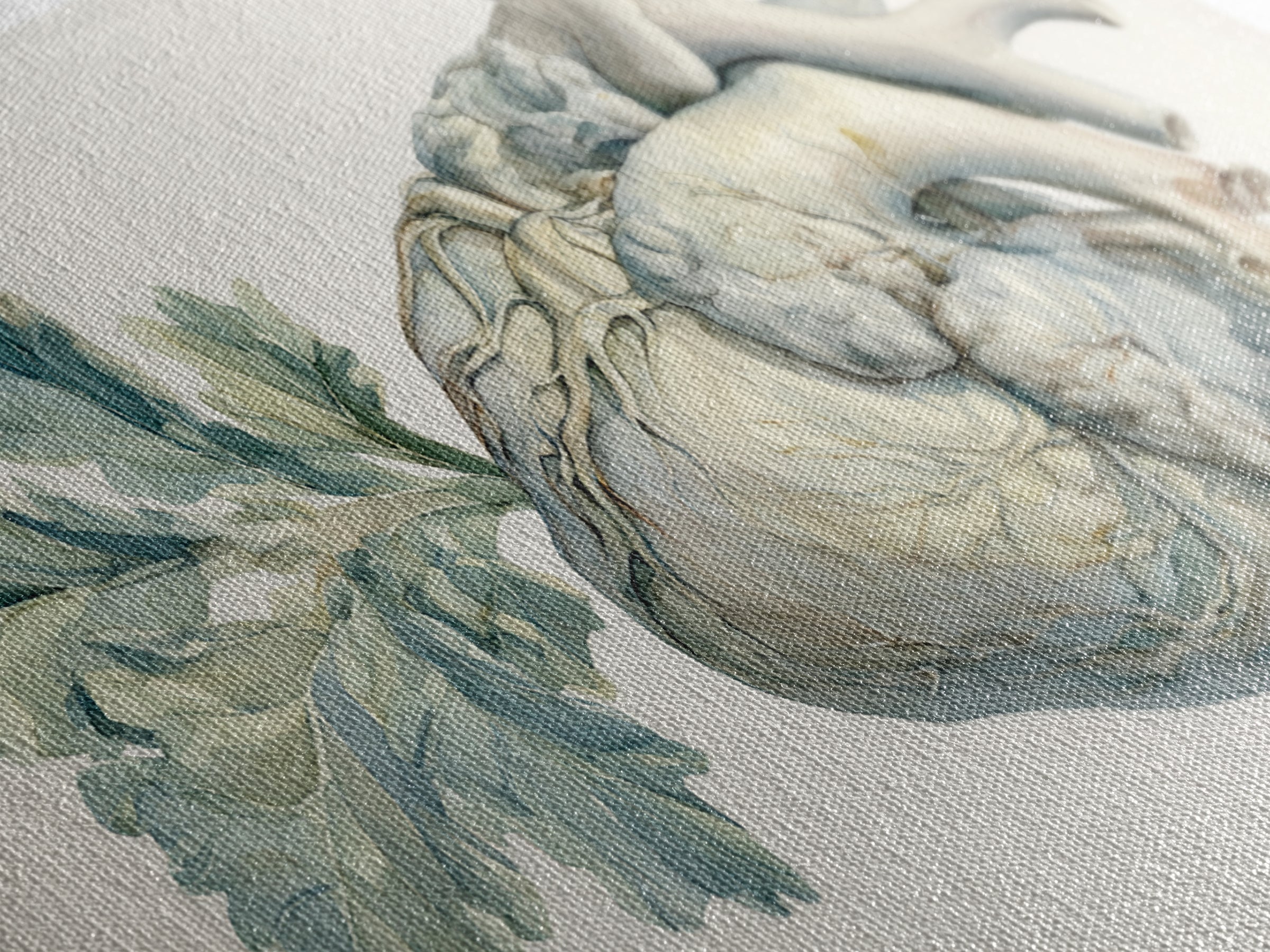 Anatomical Heart Rendered as Tasteful Botanical Art Canvas Print, Medical Office Art, Minimalist Art, Office Decor, Calm, MOA-2x1-81