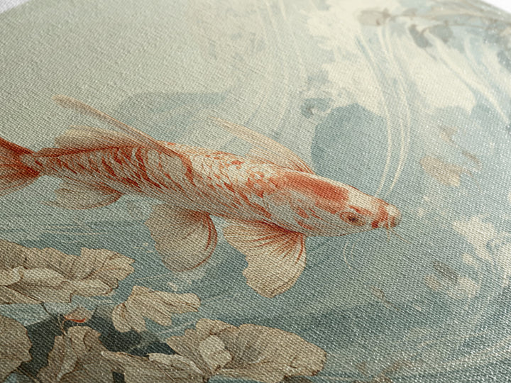 Calm Koi Fish Swimming Through Clear Water Framed Canvas Print, Medical Office Art, Office Decor, Oil Painting, Calm, MOA-2x1-90