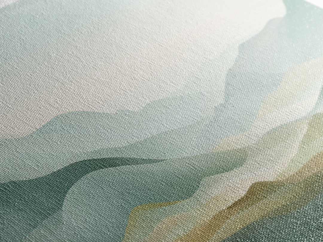 Minimal Sunrise over Rounded Hills Framed Canvas Print, Medical Office Art, Printable Art, Office Decor, Fine Art, Calm, MOA-2x1-91