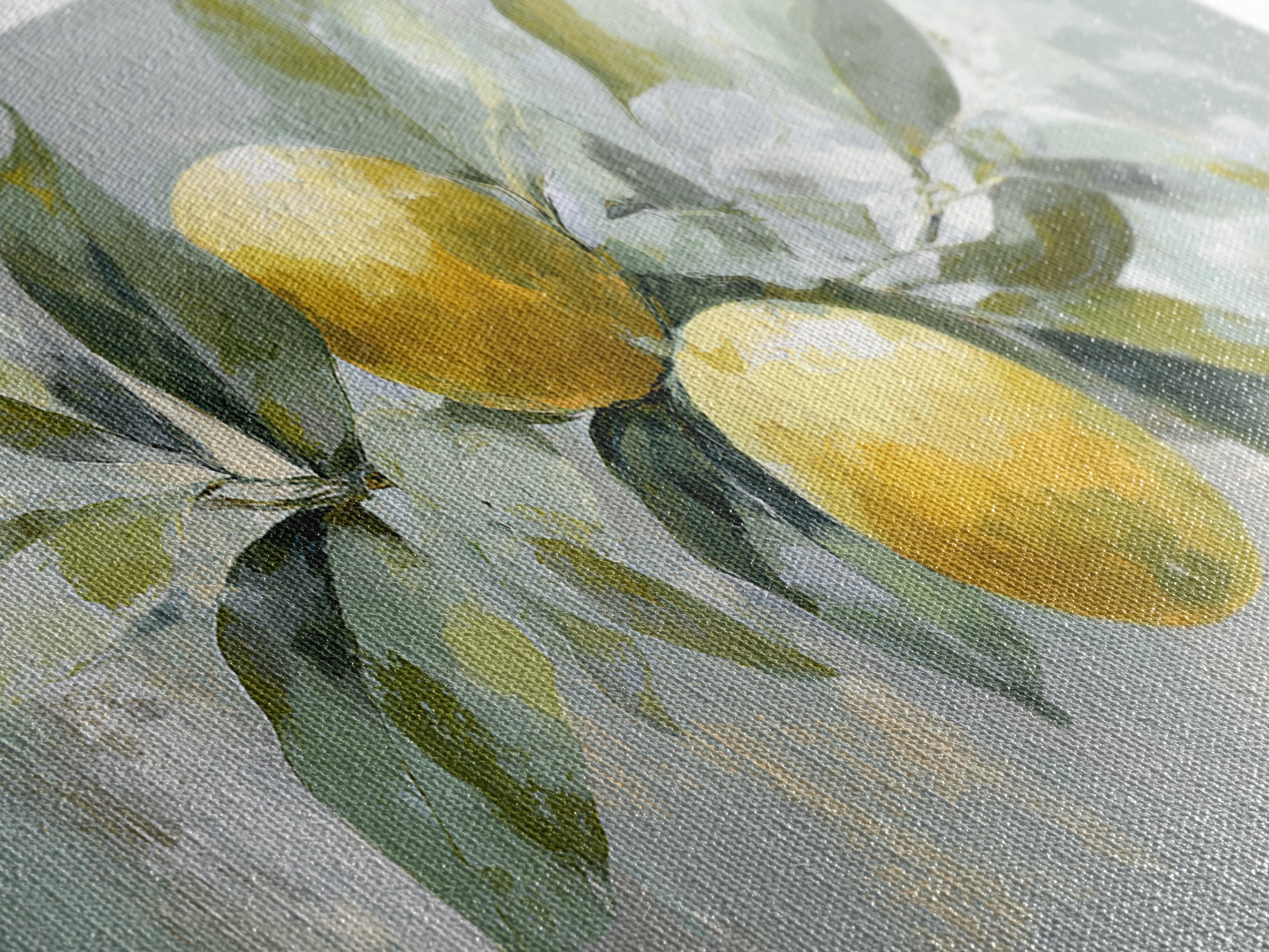 Fresh Citrus and Leaves for Bright Optimism Framed Canvas Print, Medical Office Art, Medical Art, Office Decor, Oil Painting, MOA-2x1-92