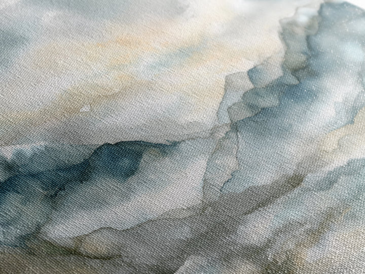 Soft Mountain Landscape Canvas Print, Medical Office Art, Digital Art, Office Decor, Oil Painting, Calm, Medical Decor, MOA-2x1-94
