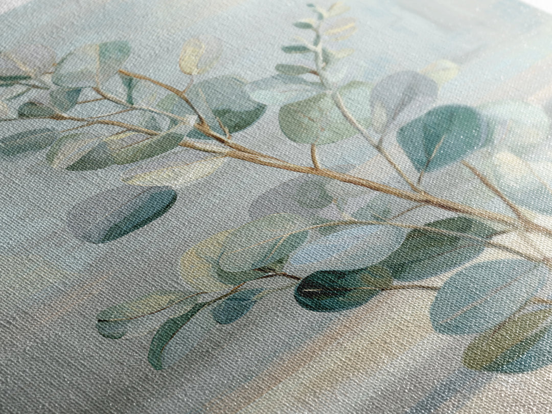 Botanical Eucalyptus Branch Canvas Print, Medical Office Art, Office Decor, Watercolor Art, Calm, Teal Wall Art, MOA-2x3-35