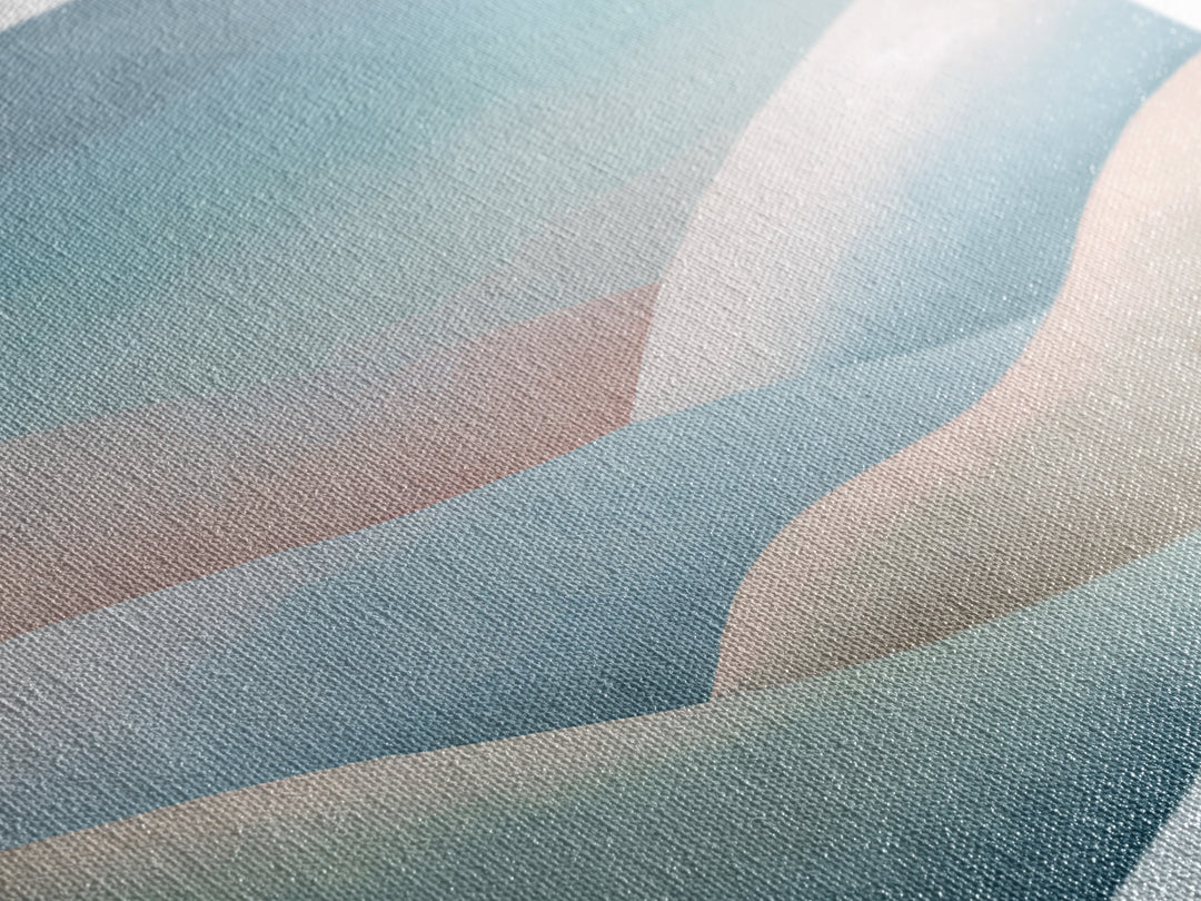 Minimal Sunrise over Rounded Hills Framed Canvas Print, Medical Office Art, Textured Painting, Office Decor, Fine Art, Calm, MOA-2x3-55