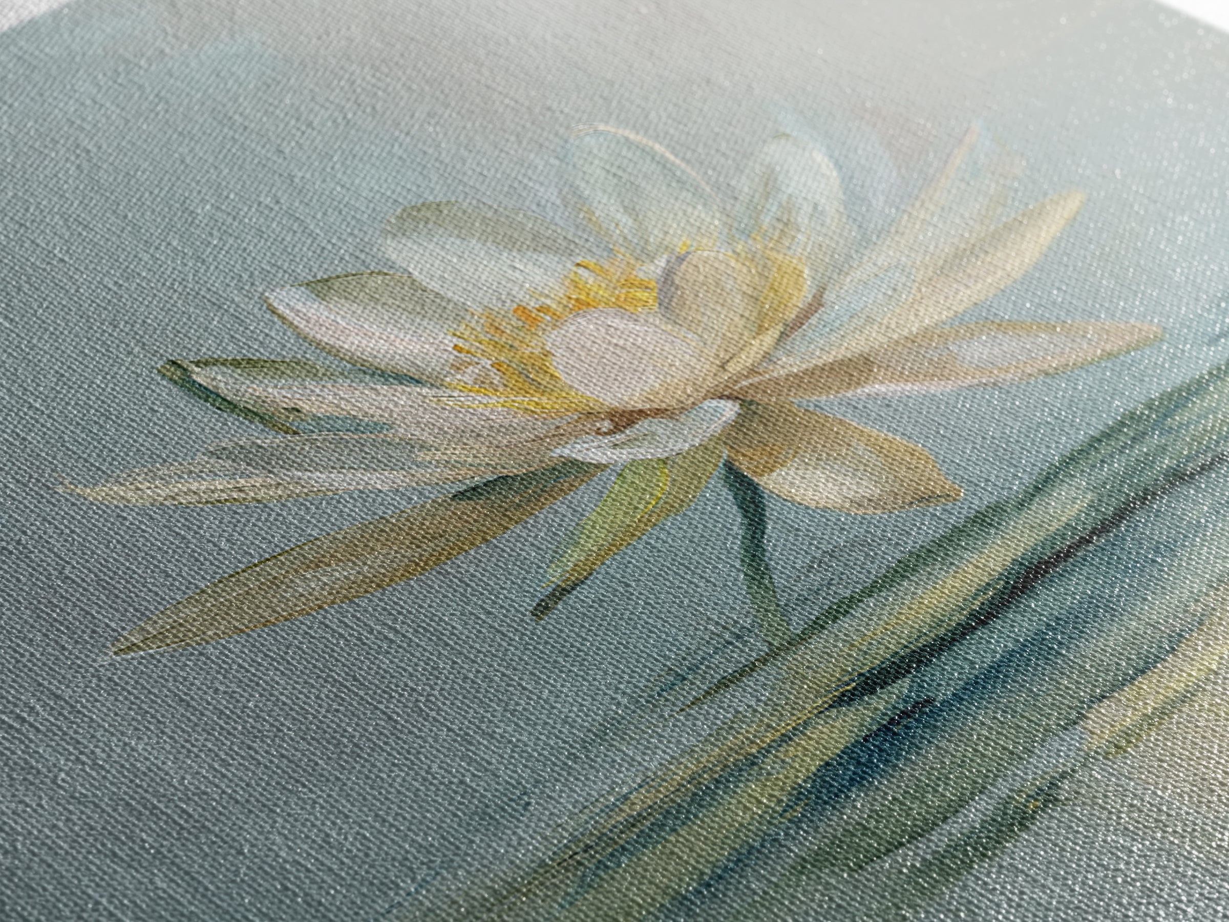 Lotus Flower Floating on Still Water Canvas Print, Medical Office Art, Anatomy Wall Art, Office Decor, Watercolor Art, Calm, MOA-2x3-91
