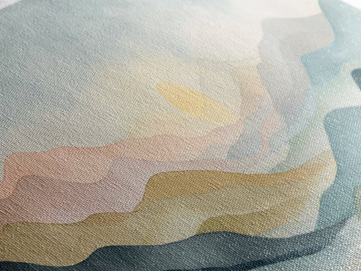Minimal Sunrise over Rounded Hills Framed Canvas Print, Medical Office Art, Science Art, Office Decor, Fine Art, Calm, MOA-3x1-15