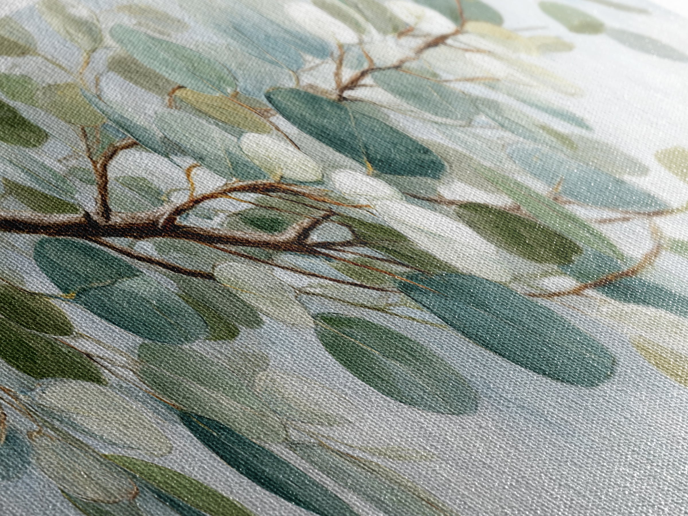 Botanical Eucalyptus Branch Canvas Print, Medical Office Art, Wall Decor, Office Decor, Fine Art, Calm, Medical Office Decor, MOA-3x1-43