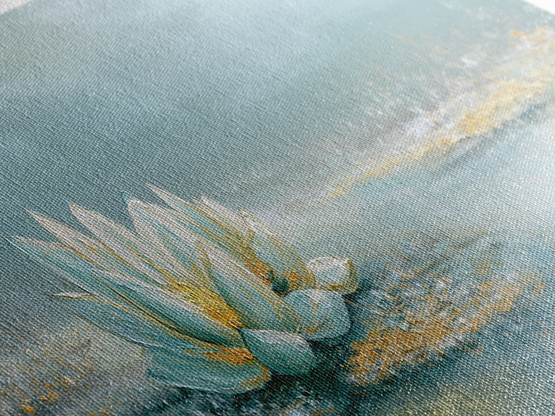 Lotus Flower Floating on Still Water Framed Canvas Print, Medical Office Art, Office Decor, Oil Painting, Calm, MOA-3x1-51