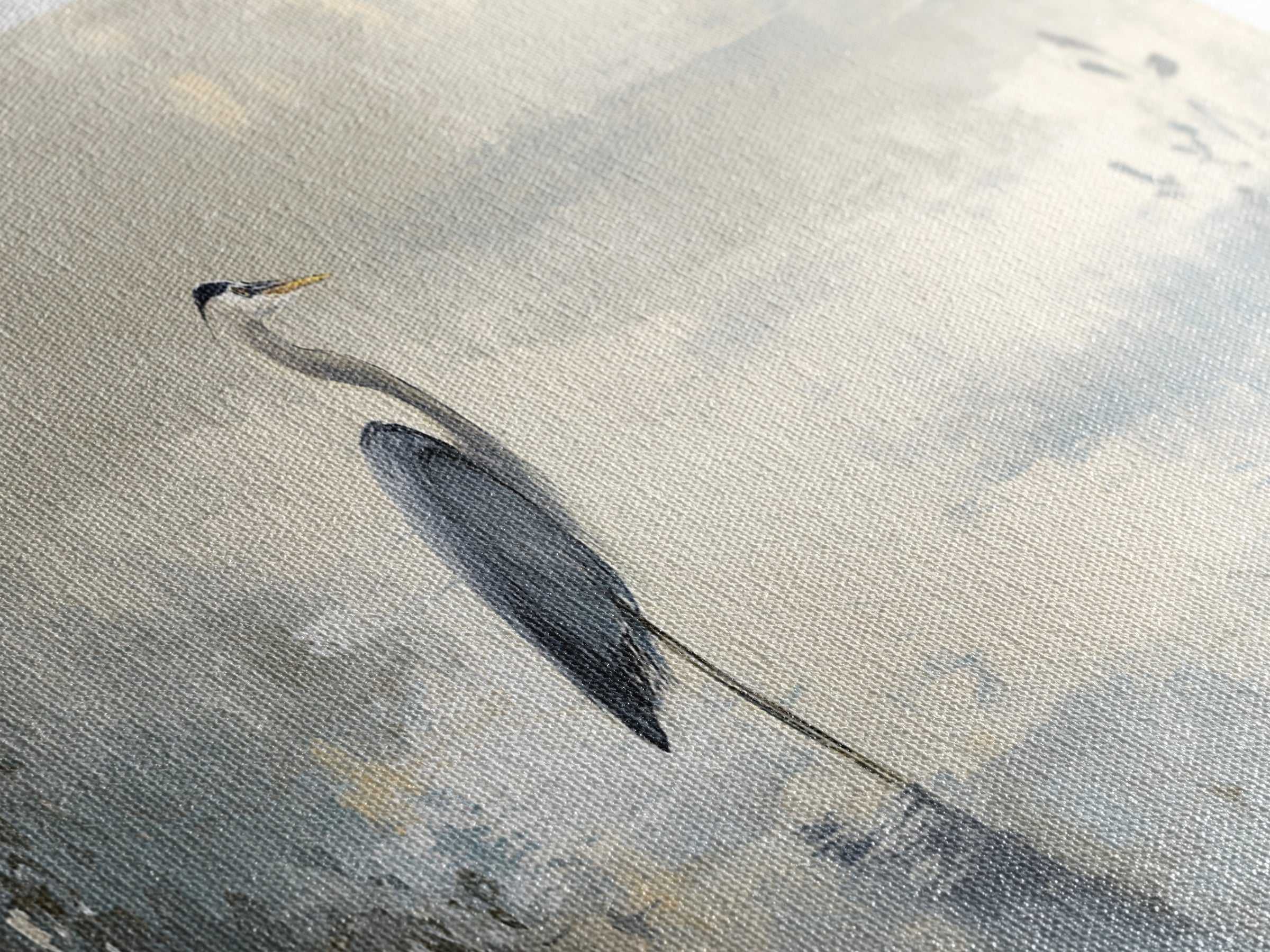 Blue Heron Standing Canvas Print, Medical Office Art, Educational Poster, Office Decor, Fine Art, Calm, Fine Art Print, MOA-3x1-6
