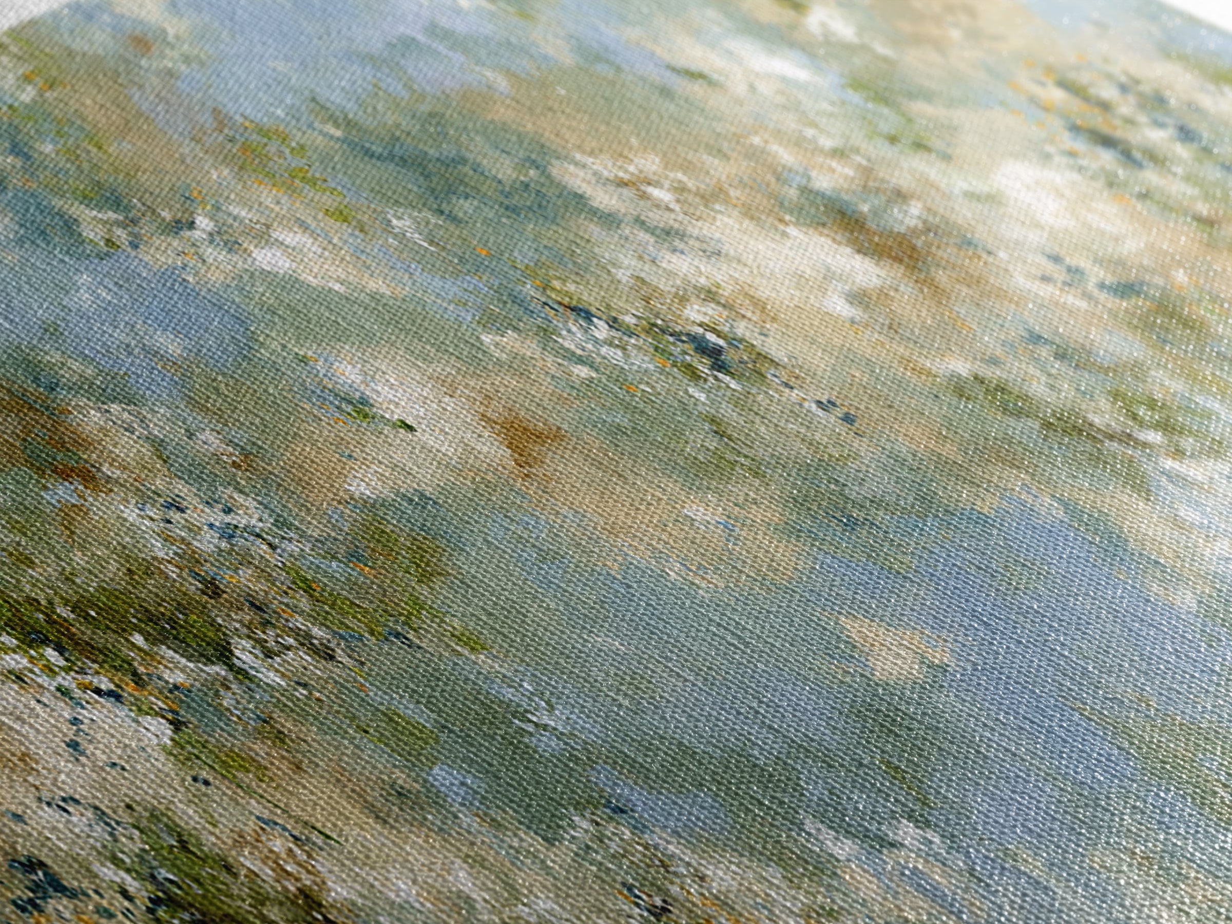 Sunlit Meadow with Wildflowers and Calm Mood Canvas Print, Medical Office Art, Home Decor, Office Decor, Oil Painting, Calm, MOA-3x1-76