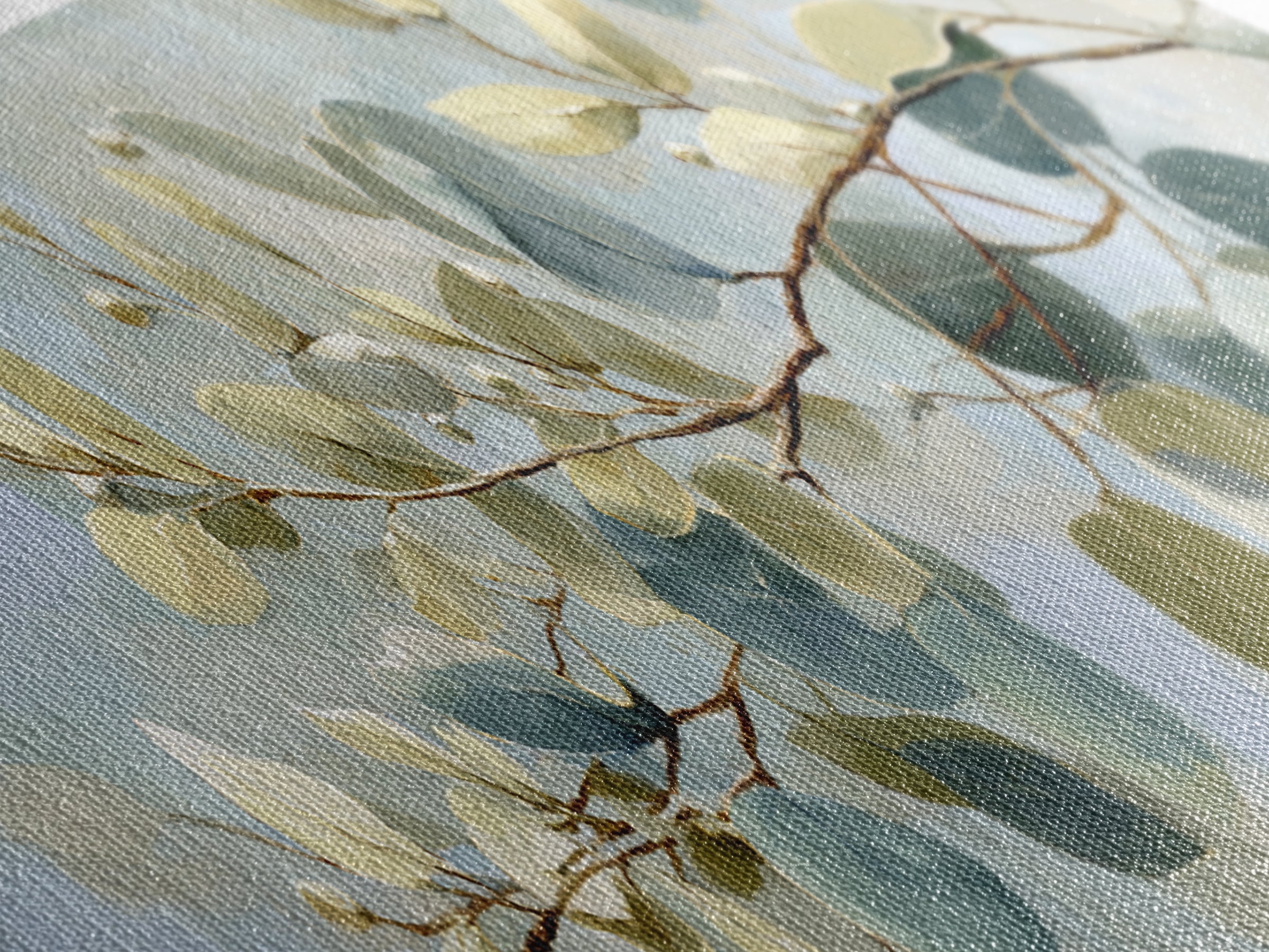 Botanical Eucalyptus Branch Canvas Print, Medical Office Art, Room Decor, Office Decor, Fine Art, Calm, Medical Student Gift, MOA-3x1-91