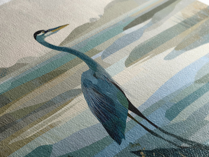 Blue Heron Standing Framed Canvas Print, Medical Office Art, Medical Student Gift, Office Decor, Fine Art, Calm, Anatomy Poster, MOA-3x2-18