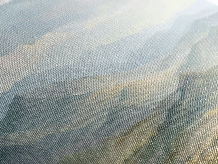 Soft Mountain Landscape Canvas Print, Medical Office Art, Anatomy Wall Art, Office Decor, Oil Painting, Calm, Neuroscience Art, MOA-3x2-54