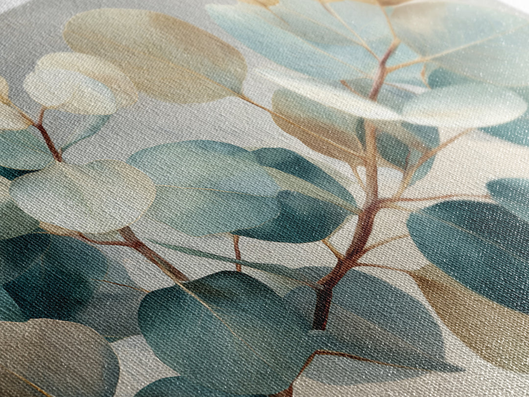 Botanical Eucalyptus Branch Framed Canvas Print, Medical Office Art, Digital Art, Office Decor, Watercolor Art, Calm, MOA-3x2-55