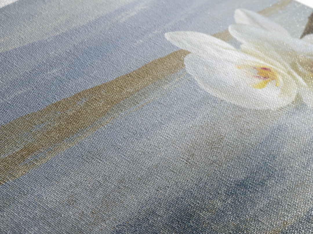 White Orchid on Gray Stone Surface Canvas Print, Medical Office Art, Brain Poster, Office Decor, Fine Art, Calm, Medical School, MOA-3x2-58