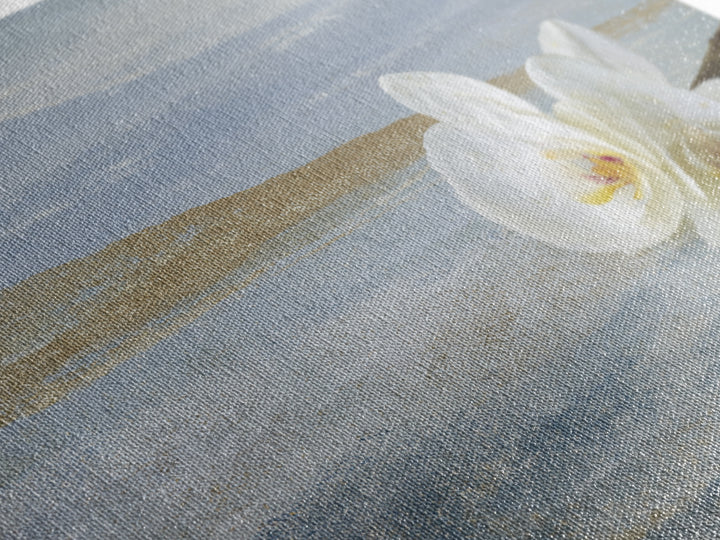 White Orchid on Gray Stone Surface Canvas Print, Medical Office Art, Brain Poster, Office Decor, Fine Art, Calm, Medical School, MOA-3x2-58