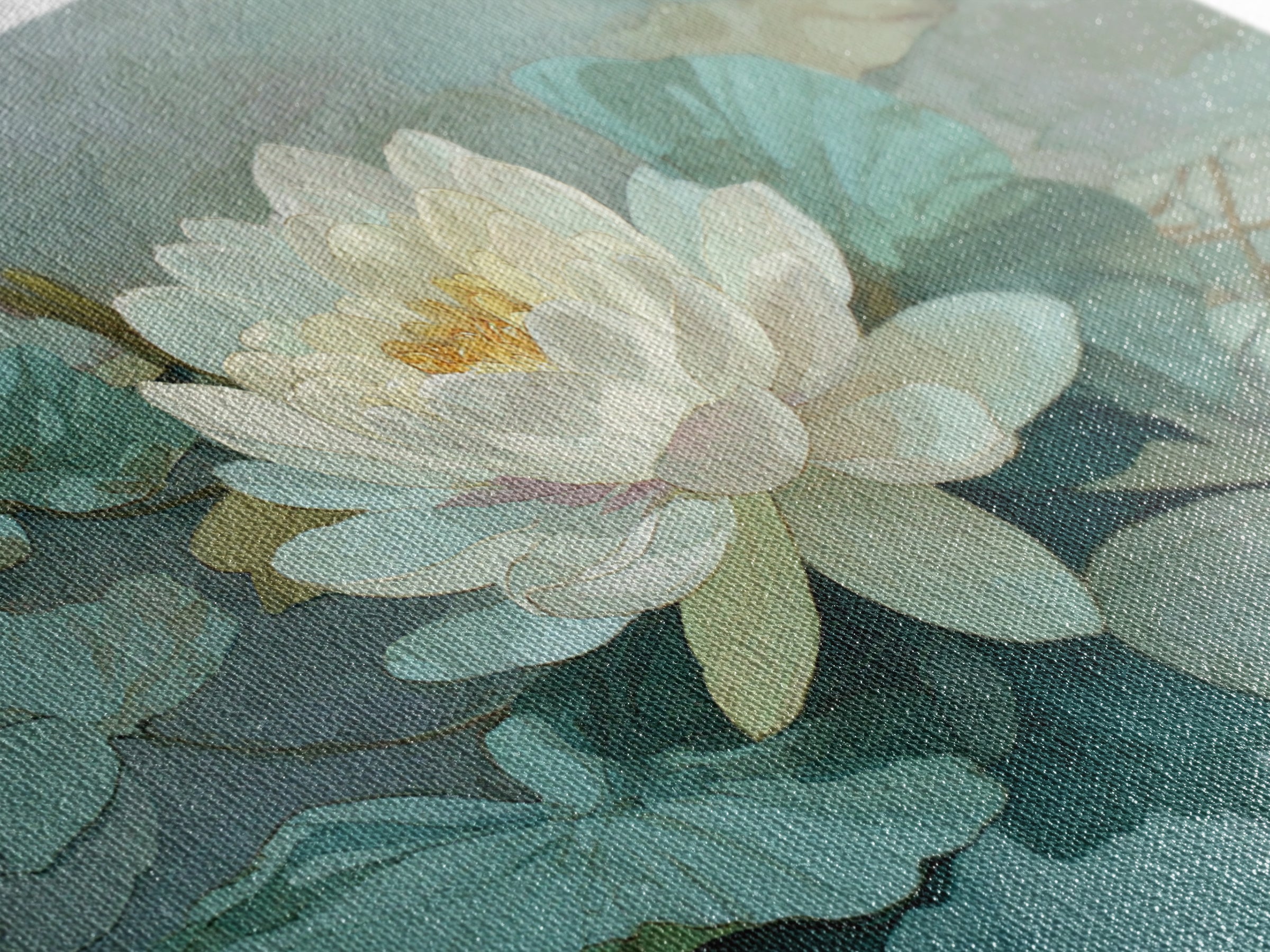 Lotus Flower Floating on Still Water Framed Canvas Print, Medical Office Art, Fine Art Print, Office Decor, Fine Art, Calm, MOA-3x2-87