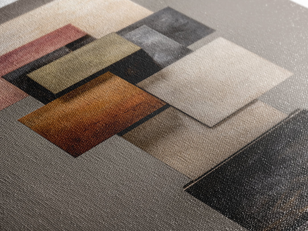 Minimal Sculpture Shapes Painted Canvas Print, Modern Art, Art Deco, Living Room Decor, Abstract Art, Modern, MOD-1x3-68