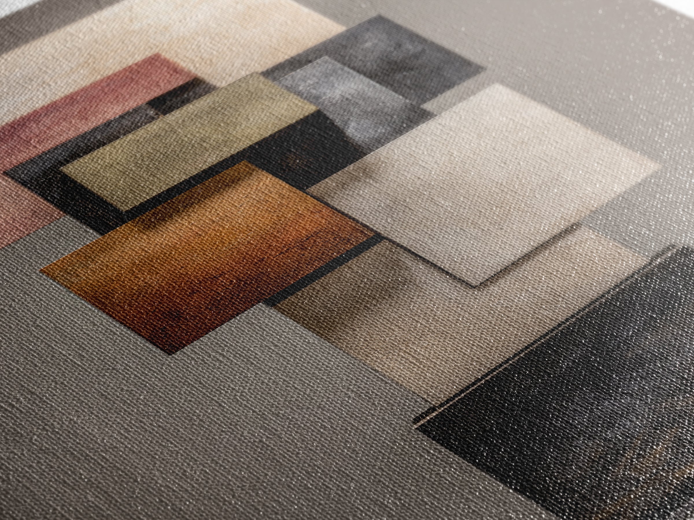 Minimal Sculpture Shapes Painted Canvas Print, Modern Art, Art Deco, Living Room Decor, Abstract Art, Modern, MOD-1x3-68