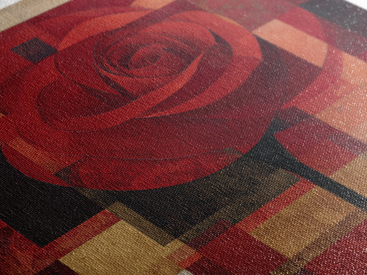 Single Red Rose Rendered Only Canvas Print, Monochrome Art, Apartment Decor, Living Room Decor, Fine Art, Mono, Moody Wall Art, MON-1x1-31