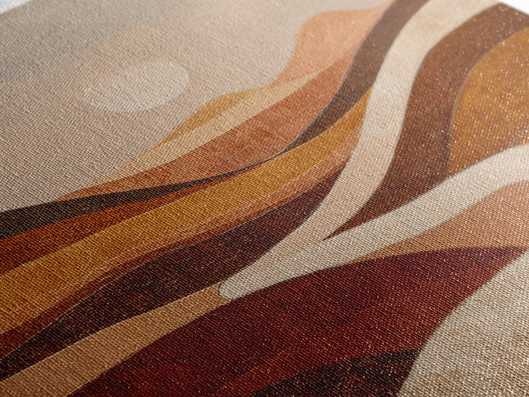 Warm Brown Desert Landscape Canvas Print, Monochrome Art, Moody Wall Art, Living Room Decor, Watercolor Art, Mono, MON-1x1-9