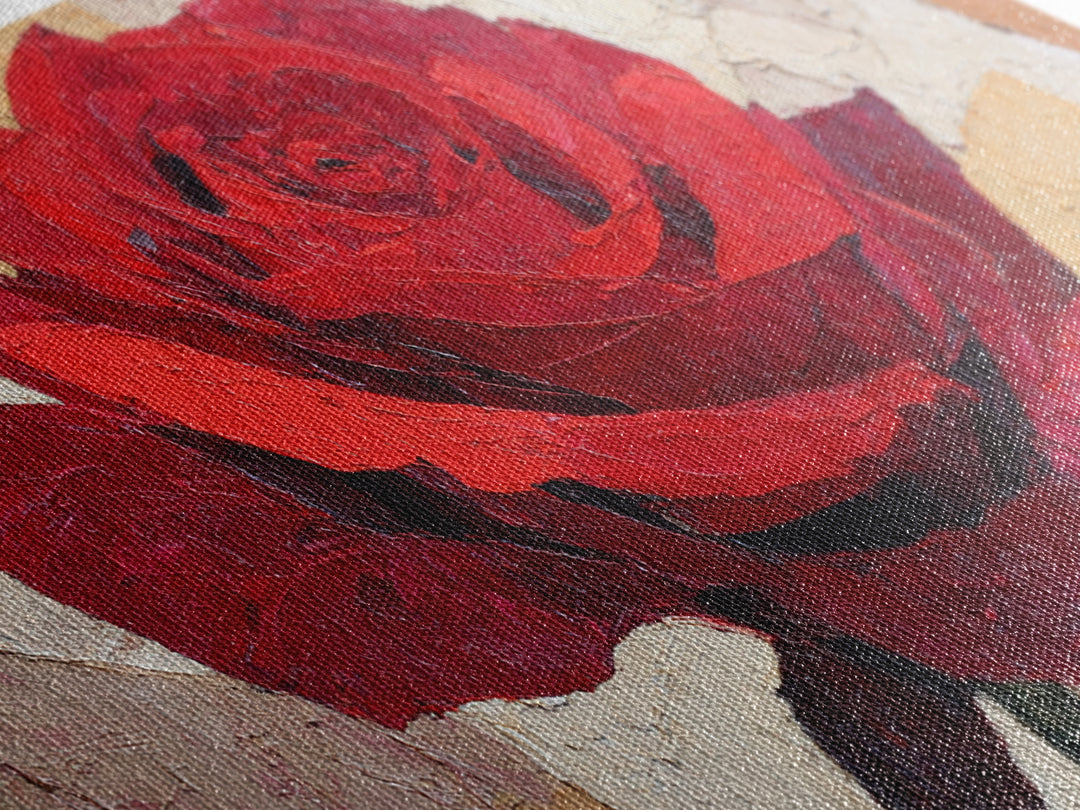 Single Red Rose Rendered Only Framed Canvas Print, Monochrome Art, Large Wall Art, Living Room Decor, Fine Art, Mono, MON-2x1-3