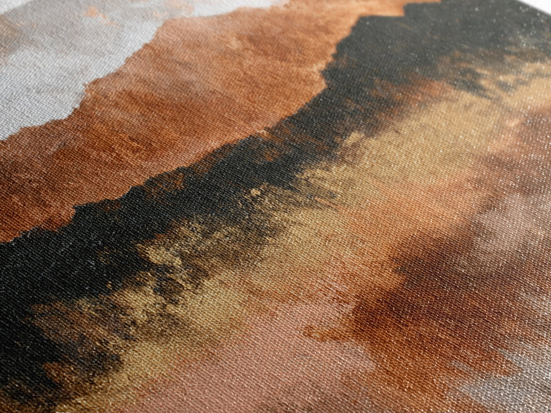 Burnt Orange Canyon Abstraction Framed Canvas Print, Monochrome Art, Printable Art, Living Room Decor, Fine Art, Mono, MON-2x1-84