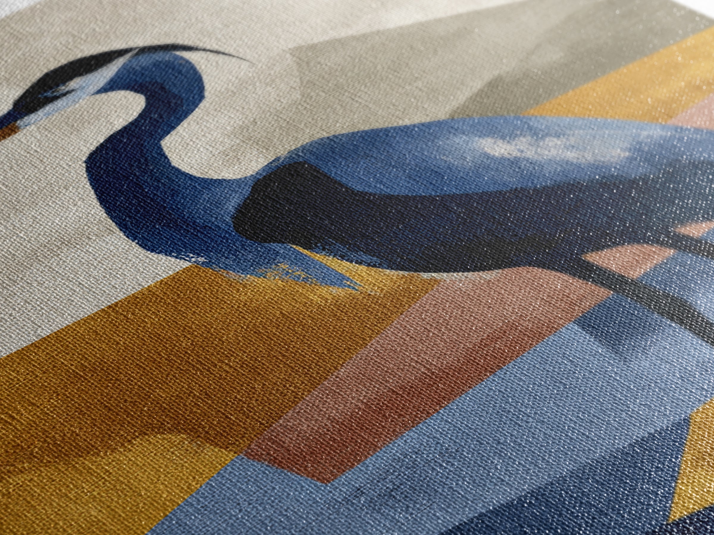Blue Heron in Monochrome Navy Palette Canvas Print, Monochrome Art, Modern Decor, Living Room Decor, Fine Art, Mono, Poster, MON-2x3-40