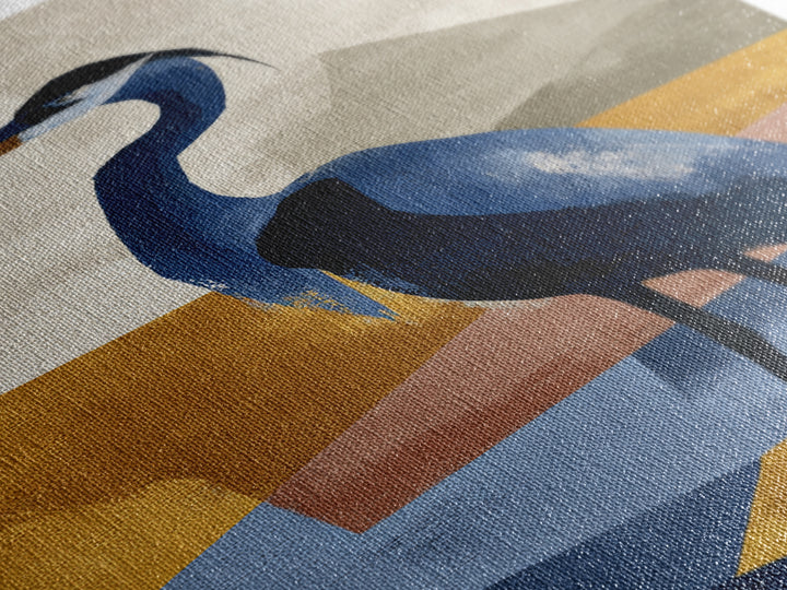 Blue Heron in Monochrome Navy Palette Canvas Print, Monochrome Art, Modern Decor, Living Room Decor, Fine Art, Mono, Poster, MON-2x3-40