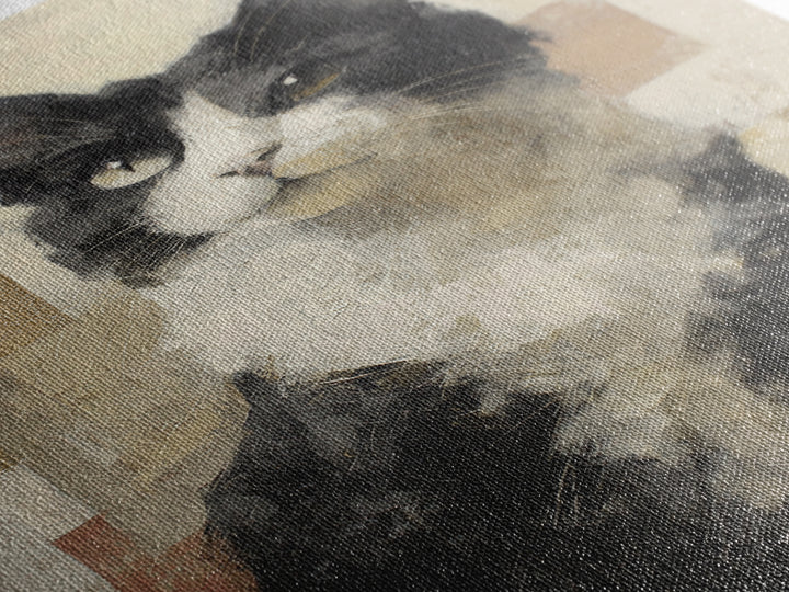 Monochrome Cat Portrait Canvas Print, Monochrome Art, Apartment Decor, Living Room Decor, Fine Art, Mono, Moody Wall Art, MON-2x3-91