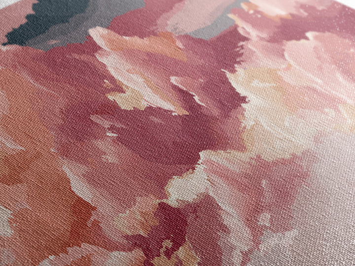 All Pink Cloudscape Canvas Print, Monochrome Art, Unique Wall Art, Living Room Decor, Watercolor Art, Mono, Fine Art Print, MON-3x1-4