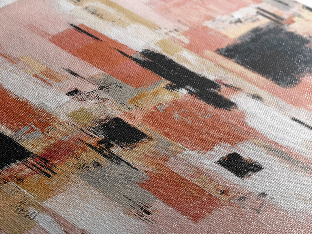 Burnt Orange Canyon Abstraction Canvas Print, Monochrome Art, Modern Wall Art, Living Room Decor, Mono, Statement Artwork, MON-3x1-8