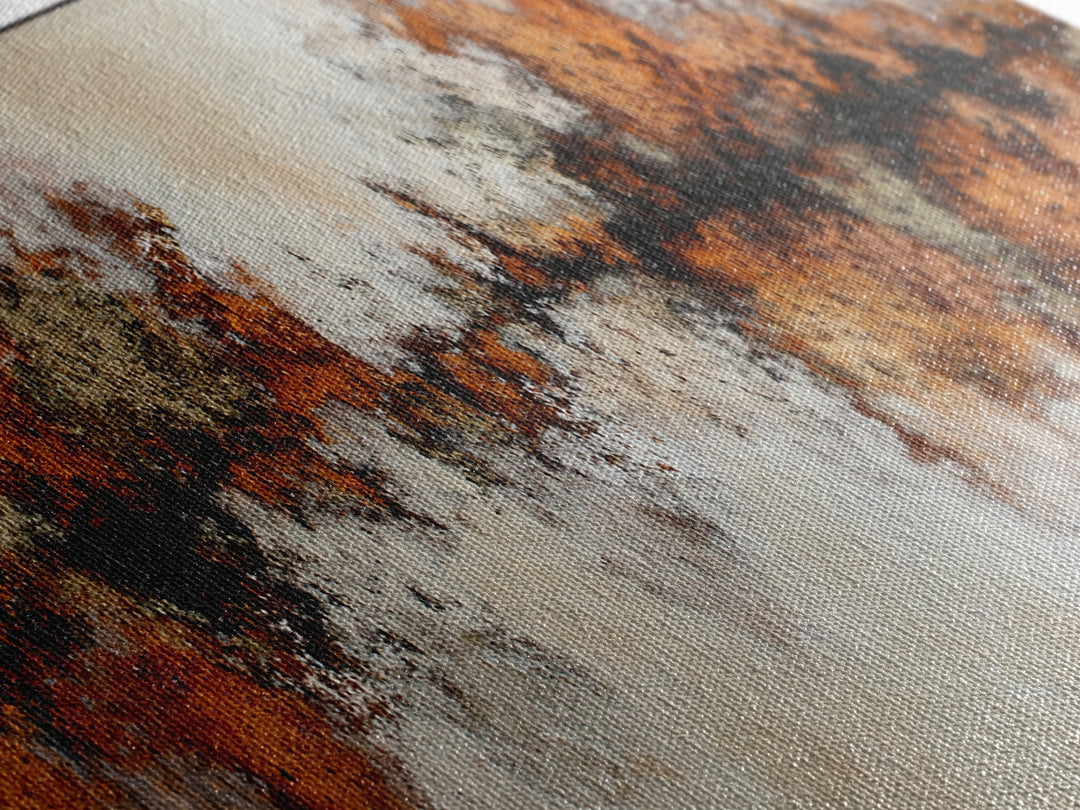 Burnt Orange Canyon Abstraction Canvas Print, Monochrome Art, Poster, Living Room Decor, Fine Art, Mono, Textured Wall Art, MON-3x1-80