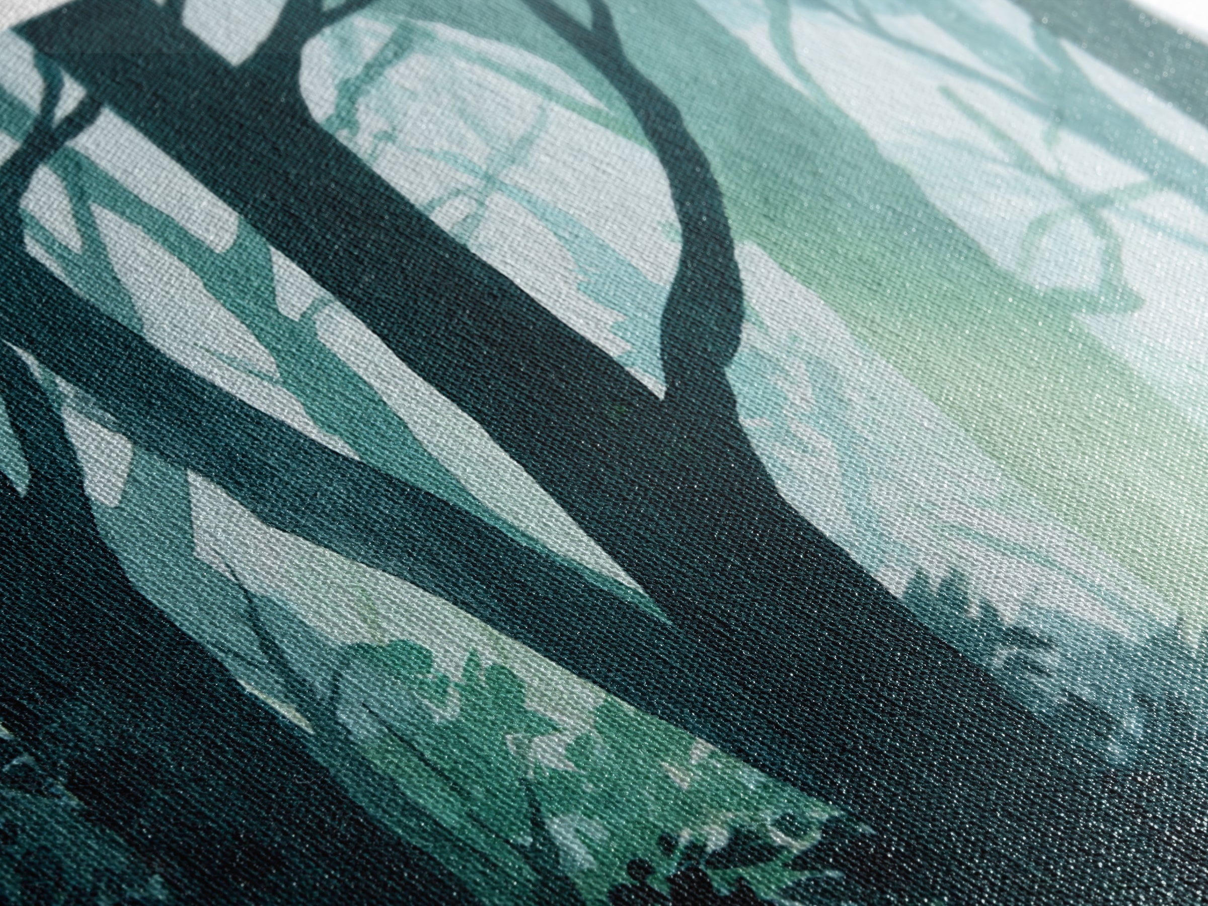 Deep Green Forest Silhouette Study Canvas Print, Monochrome Art, Apartment Decor, Living Room Decor, Mono, Moody Wall Art, MON-3x2-17
