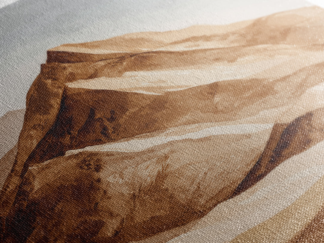 Warm Brown Desert Landscape Canvas Print, Monochrome Art, Dopamine Decor, Living Room Decor, Fine Art, Mono, Modern Decor, MON-3x2-61