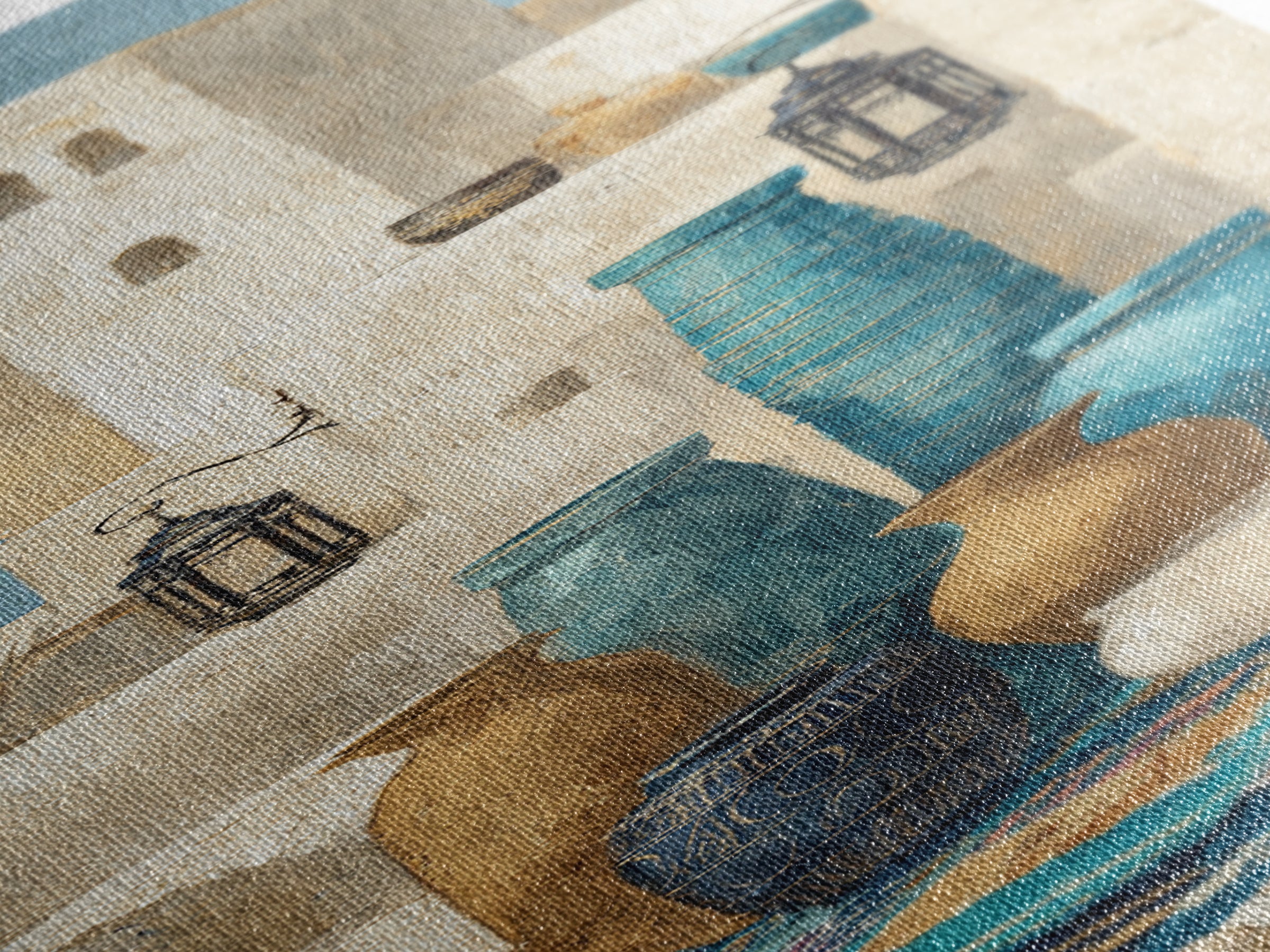 Desert Tent with Woven Rugs and Lanterns Canvas Print, Moroccan Art, Modern Decor, Living Room Decor, Fine Art, Marrakesh, MOR-1x3-26