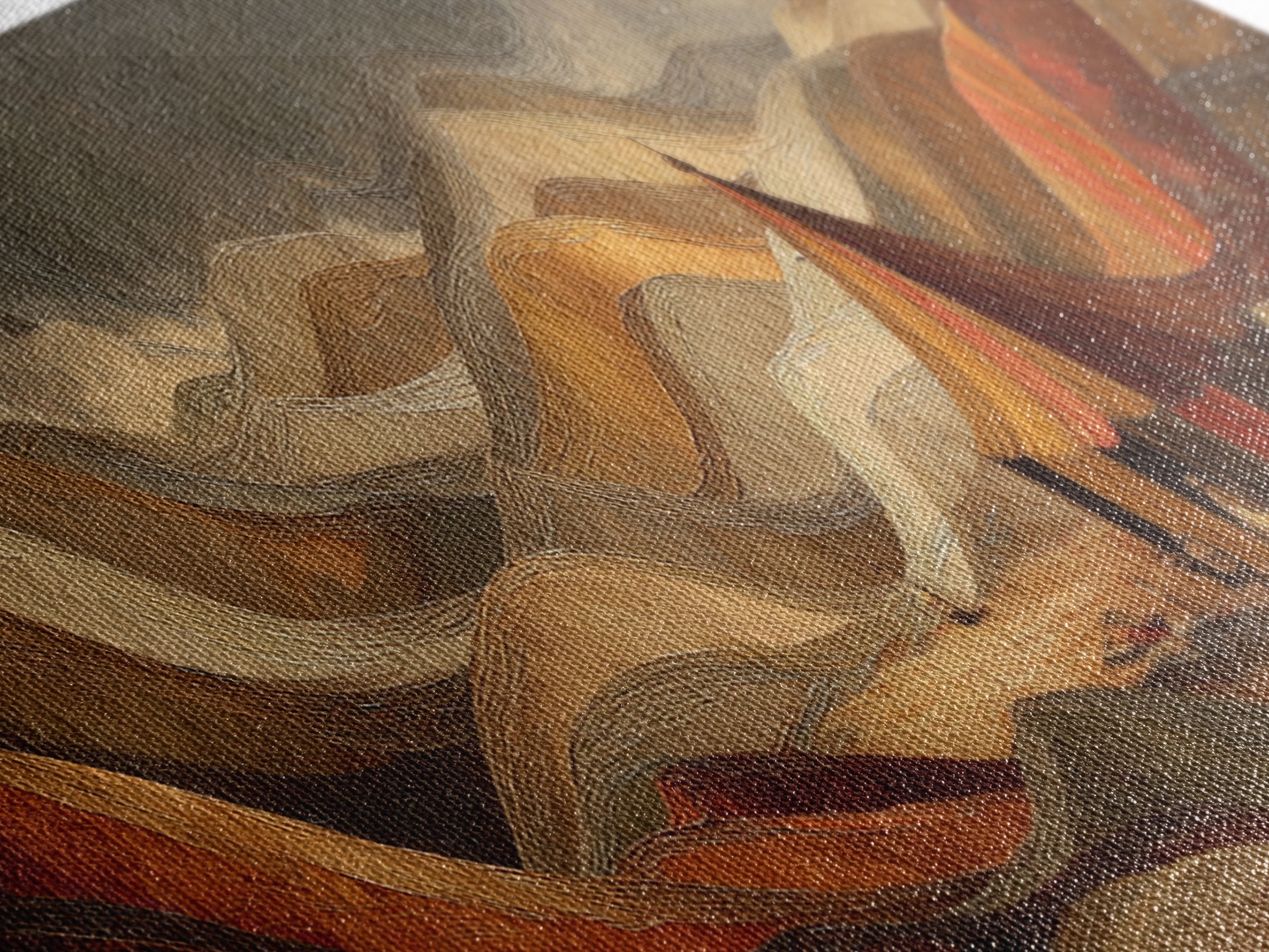 Sahara Dune Waves Framed Canvas Print, Moroccan Art, Printable, Living Room Decor, Oil Painting, Marrakesh, African Art, MOR-3x1-84
