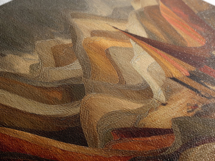 Sahara Dune Waves Framed Canvas Print, Moroccan Art, Printable, Living Room Decor, Oil Painting, Marrakesh, African Art, MOR-3x1-84