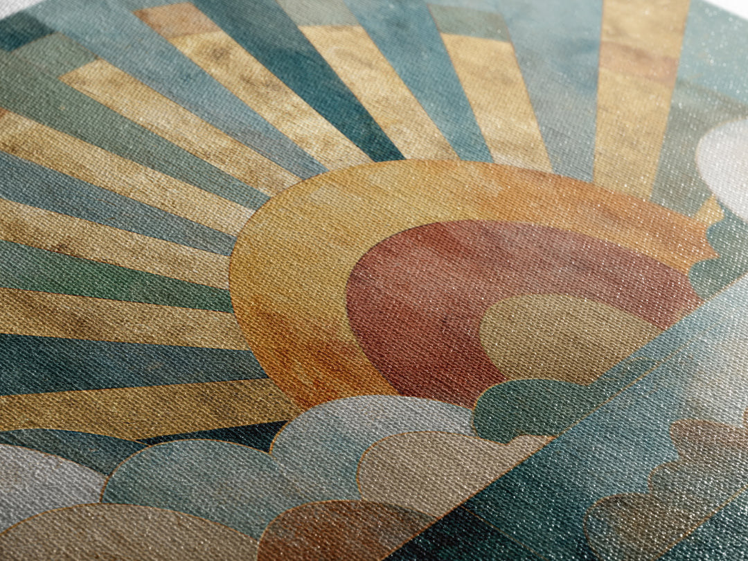 Gold Geometric Sunburst Canvas Print, Moroccan Art, Art Print, Living Room Decor, Fine Art, Marrakesh 576, Set of Prints, MOR-3x2-76