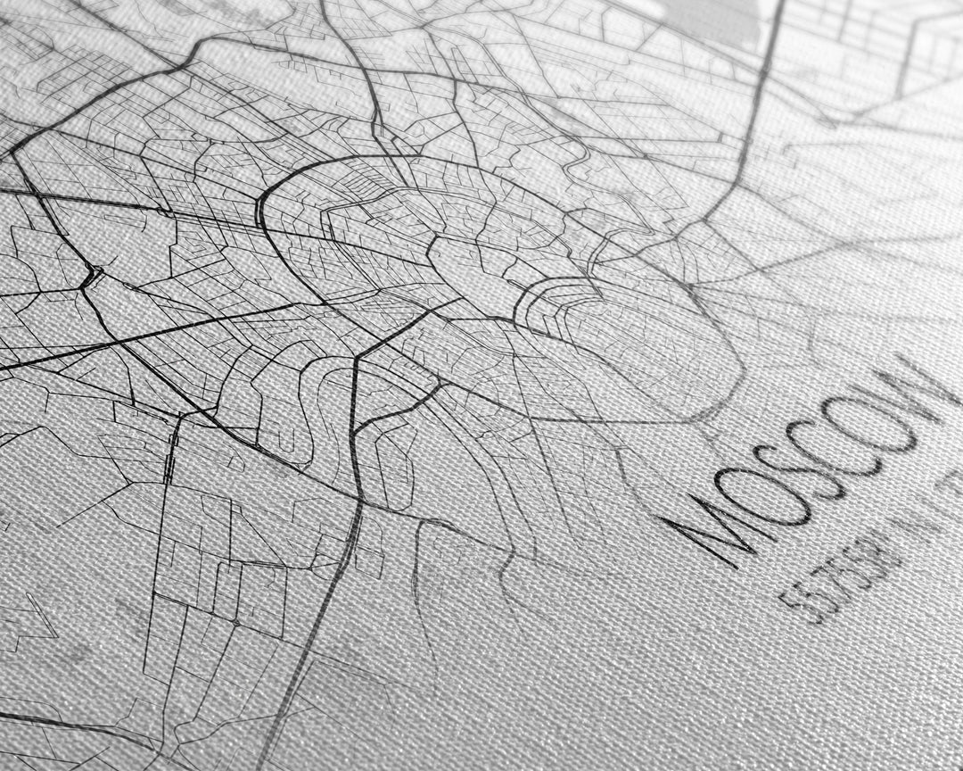 Moscow City Map, Russia Map, Map Art, Minimalist Wall Art, Wall Art, Canvas Art, European Wall Art, Russian Wall Print, Gift For Friend