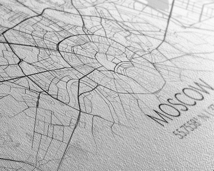 Moscow City Map, Russia Map, Map Art, Minimalist Wall Art, Wall Art, Canvas Art, European Wall Art, Russian Wall Print, Gift For Friend