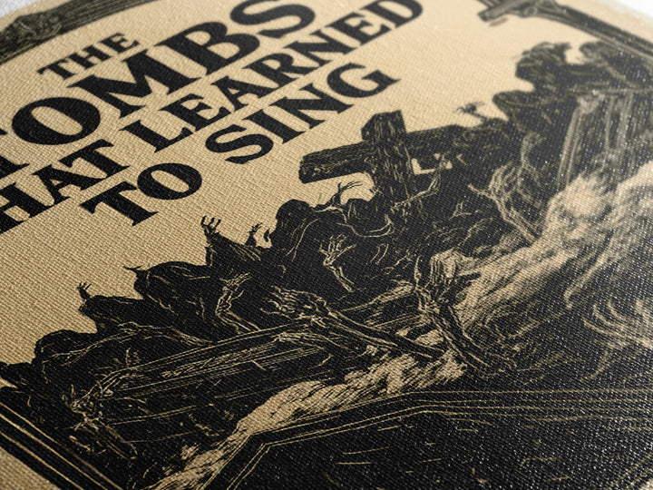 The Tombs That Learned To Sing, English Language Horror Movie Poster, Decadent Line Art, Gothic Cinema Wall Art