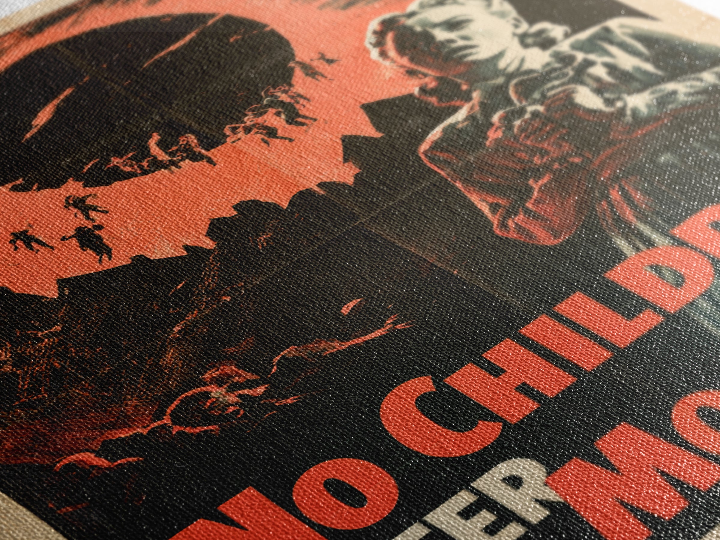 No Children After Moonrise, English Language Horror Movie Poster, 1950s Creature-Feature One-Sheet Inspired Art, Retro Horror Movie Art