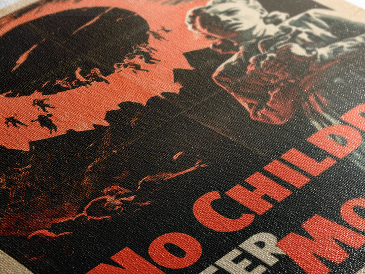 No Children After Moonrise, English Language Horror Movie Poster, 1950s Creature-Feature One-Sheet Inspired Art, Retro Horror Movie Art