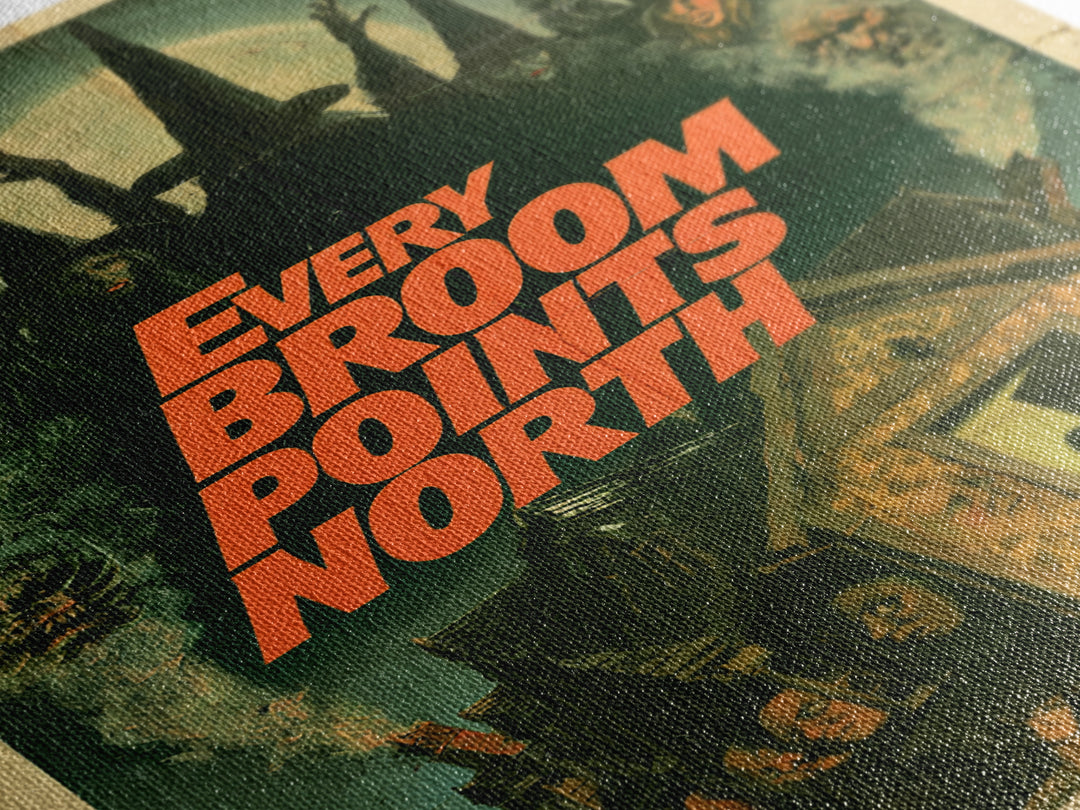 Every Broom Points North, English Language Horror Movie Poster, 1970s Horror Art, Retro Horror Movie Art, Framed Canvas Print