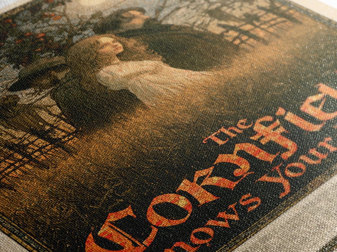 The Cornfield Knows Your Name, English Language Horror Movie Poster, Stained Glass Gothic Art, Classic Monster Poster, Canvas Print