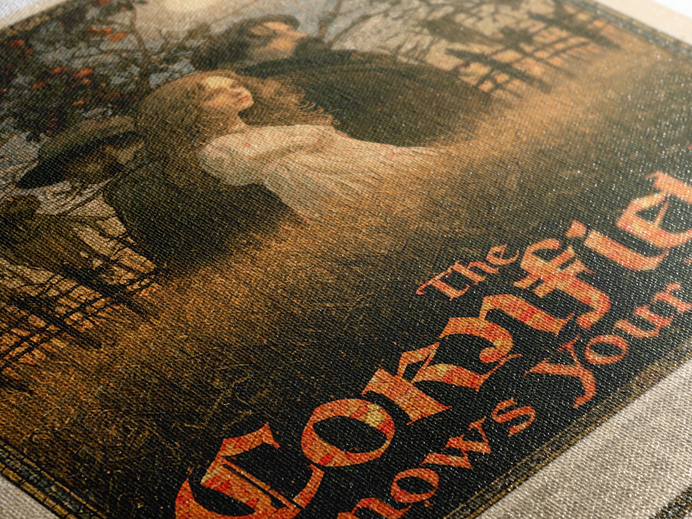 The Cornfield Knows Your Name, English Language Horror Movie Poster, Stained Glass Gothic Art, Classic Monster Poster, Canvas Print