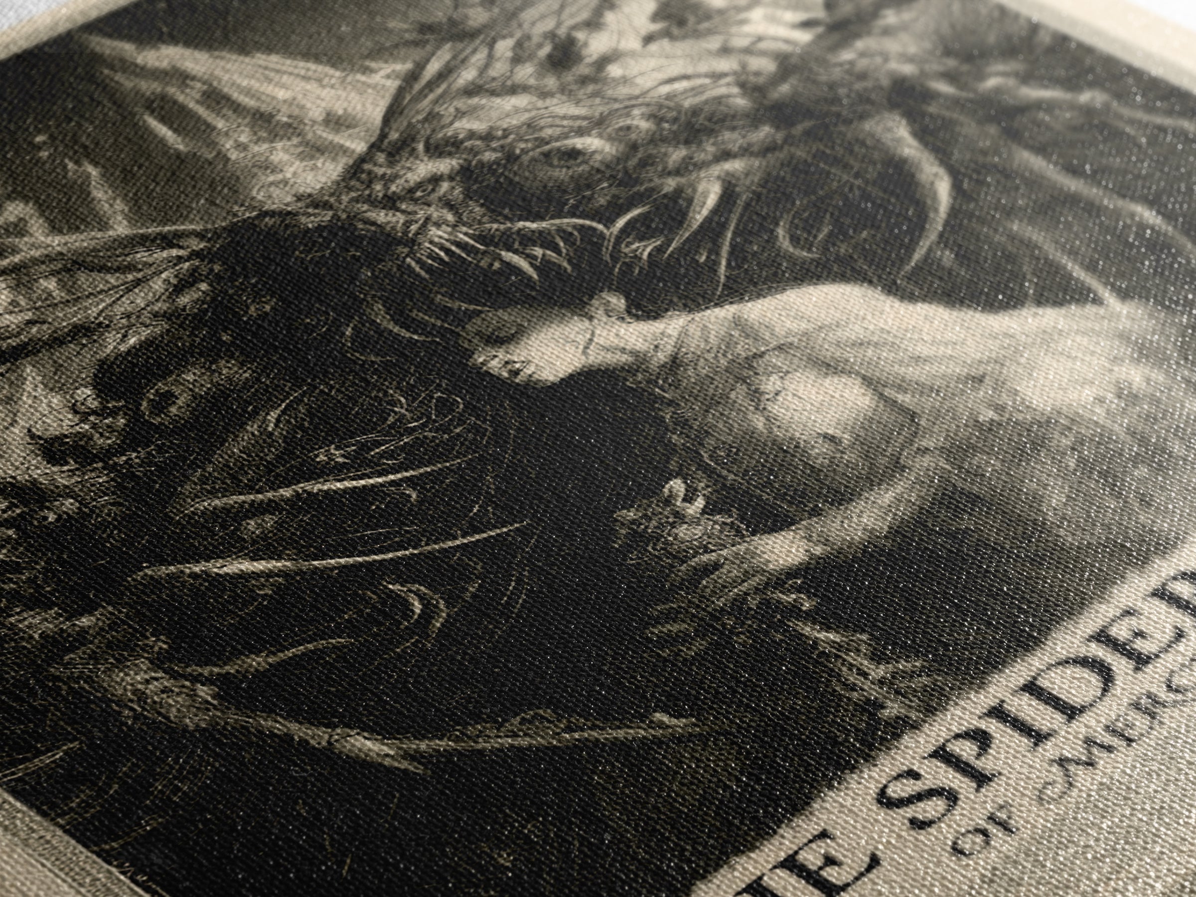 The Spider Bride Of Mercy Lane, English Language Horror Movie Poster, Gothic Engraving Art, Gothic Cinema Wall Art, Canvas Print